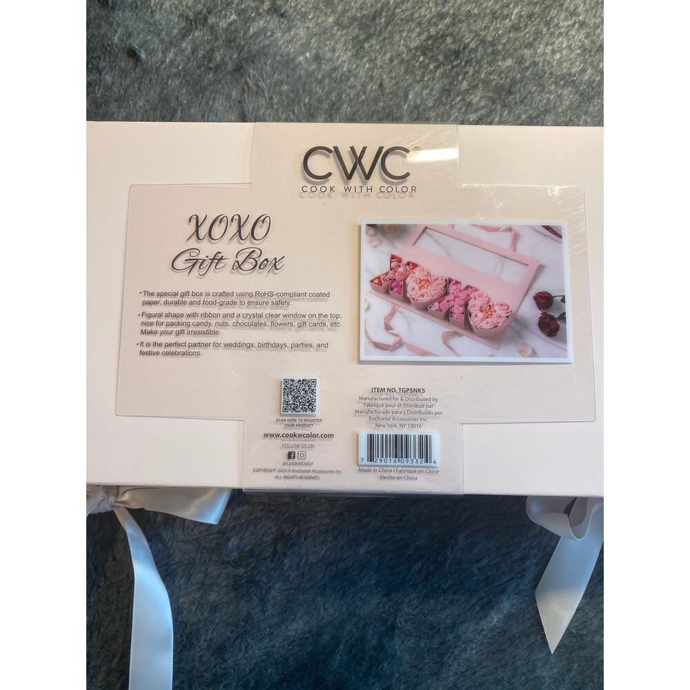 CWC Cook With Color Pink XOXO Gift Box 18x6x2 in New - Picture 3 of 4